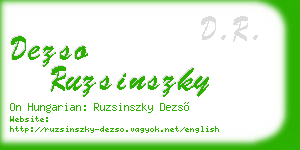 dezso ruzsinszky business card
